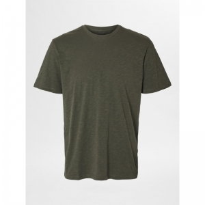 SLHASPEN SLUB SS O-NECK TEE NO 178191 Forest N