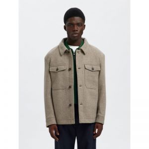 SLHMITCH WOOL BLEND SHACKET NO 190778 Deep Tau