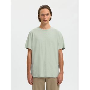SLHADAM LINEN BLEND SS TEE NOO 183645 Aqua Gra