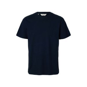 SLHADAM LINEN BLEND SS TEE NOO 186839 Sky Capt