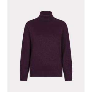 Sweater turtle neck wool lurex 484 Beet