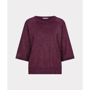 Sweater raglan lurex knit 484 Beet